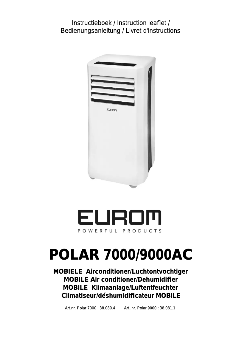 Imagen de la primera página del manual del dispositivo Polar 9000