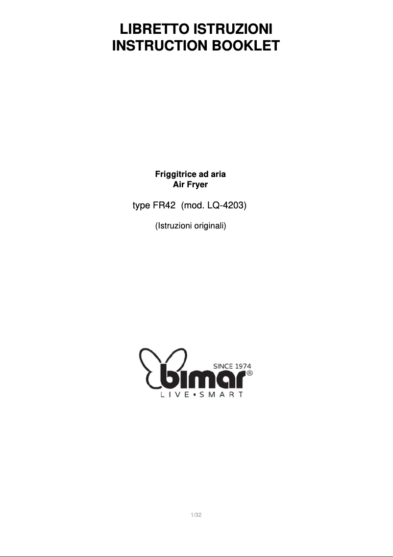 Page n°1 - Manuel utilisateur Bimar FR42