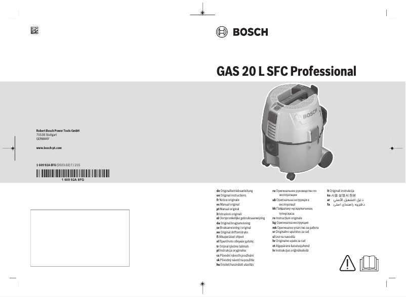 Page n°1 - Manuel utilisateur Bosch GAS 20 L SFC Professional