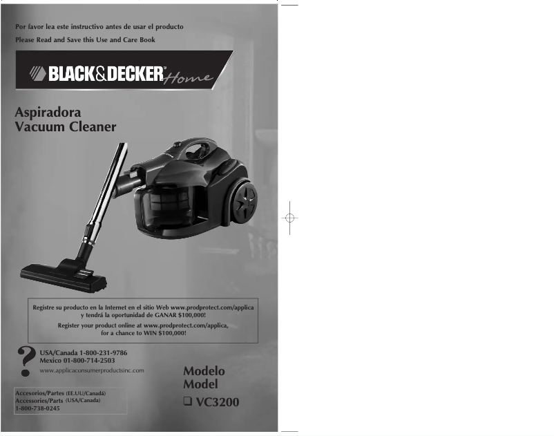 Page 1 de la notice Manuel utilisateur Black & Decker VC3200