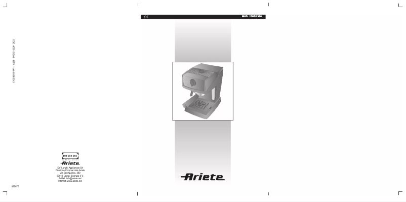 Page n°1 - Manuel utilisateur Ariete 1365 Picasso