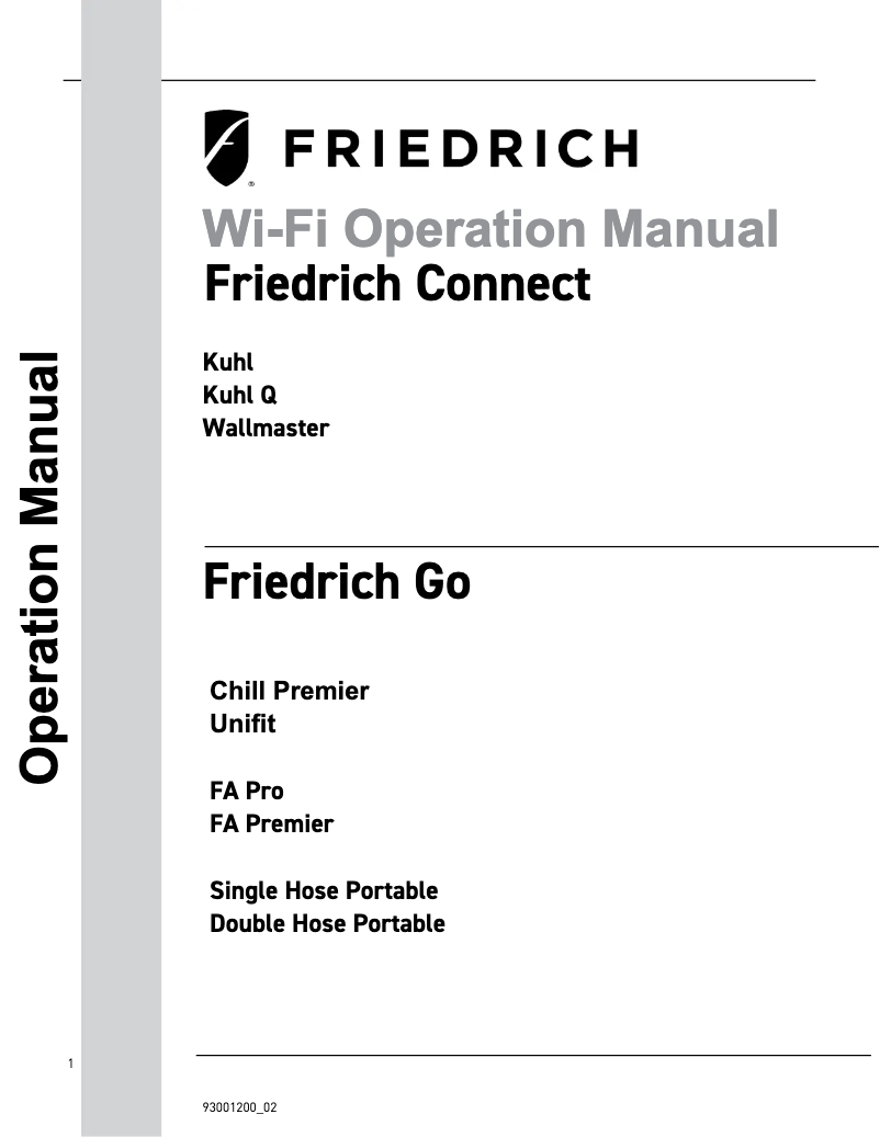Página 1 del manual Manual de usuario Friedrich Uni-Fit UCT10B30A