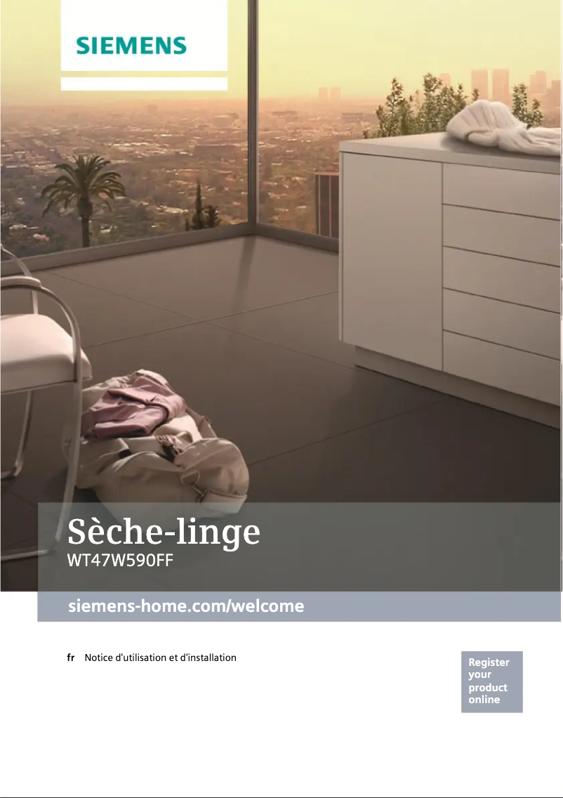 Page 1 de la notice Manuel utilisateur Siemens WT47W590FF