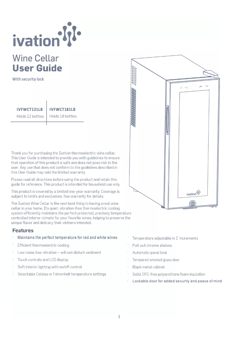 Page 1 de la notice Manuel utilisateur Ivation IVFWCT181LB