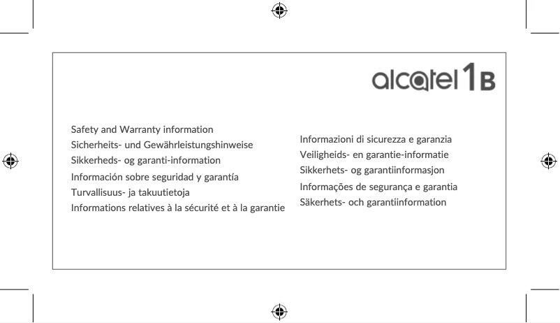 Page n°1 - Instructions de sécurité Alcatel 1B