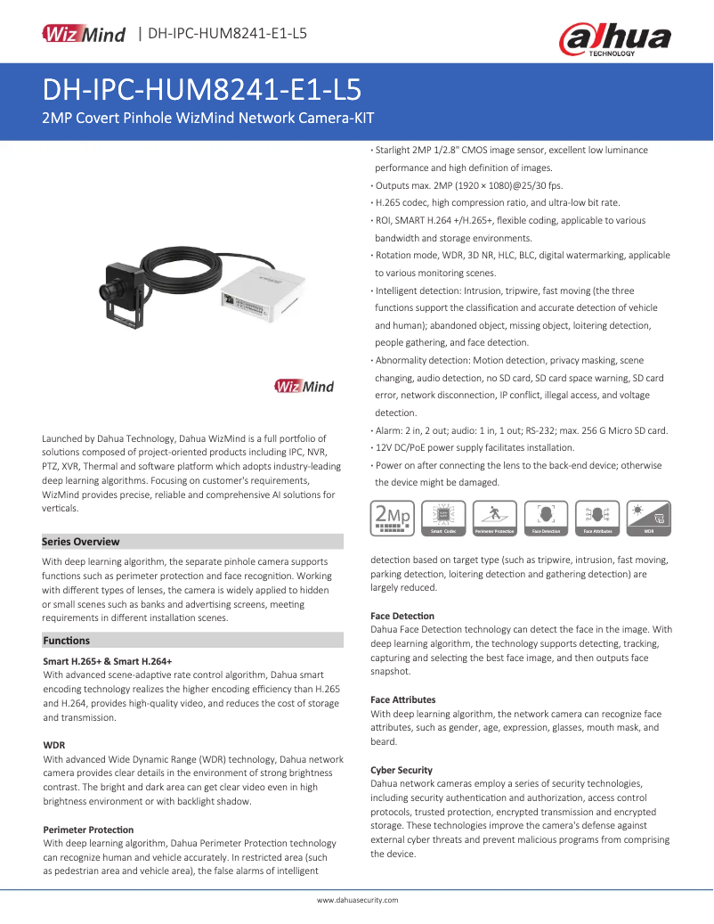 Image de la première page du manuel de l'appareil IPC-HUM8241-E1-L5
