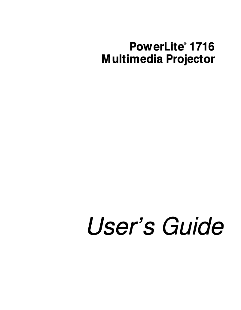 Página 1 del manual Manual de usuario Epson PowerLite 1716