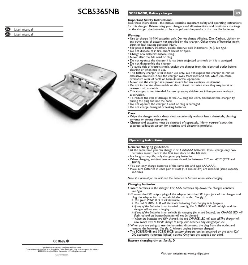 Page 1 de la notice Manuel utilisateur Philips MultiLife SCB5365NB