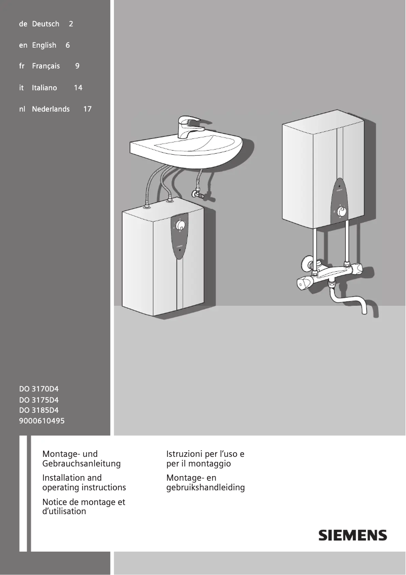 Page 1 de la notice Manuel utilisateur Siemens DO3175D4