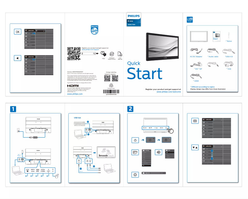 Page 1 de la notice Guide de démarrage rapide Philips B Line 172B9TN