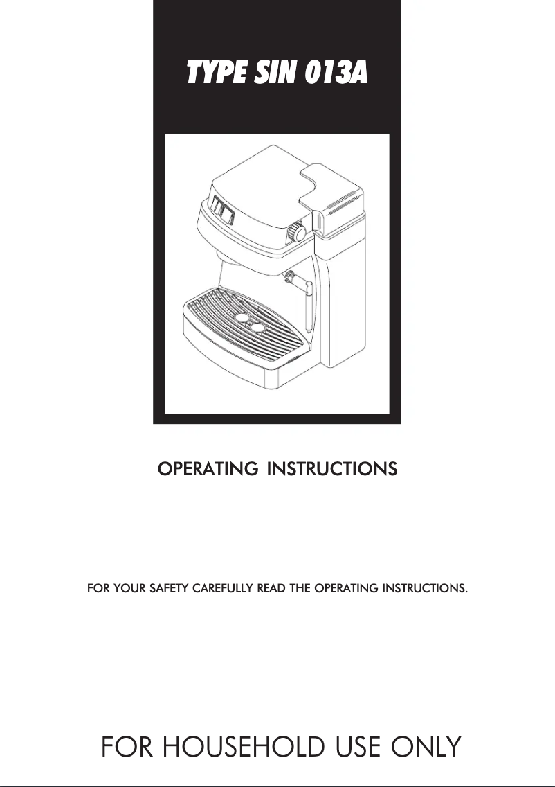 Image de la première page du manuel de l'appareil Saeco Via Veneto SIN013A