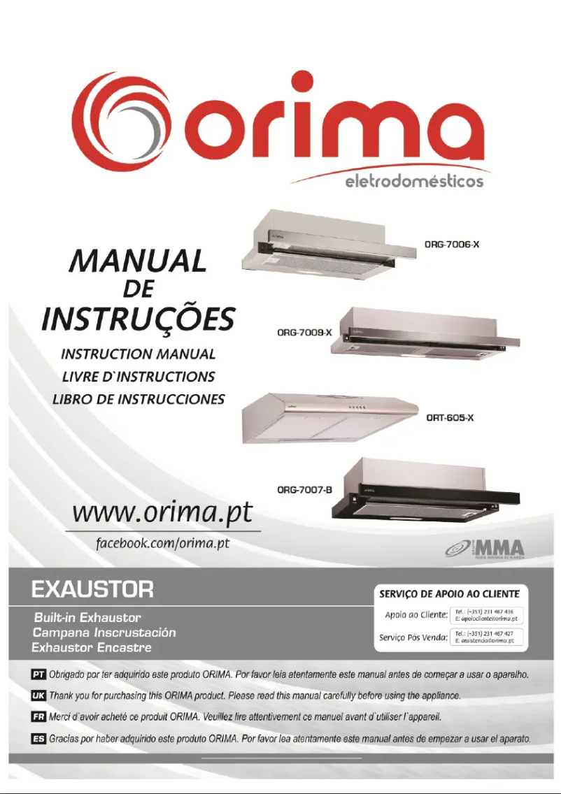 Page 1 de la notice Manuel utilisateur Orima ORT-605-X