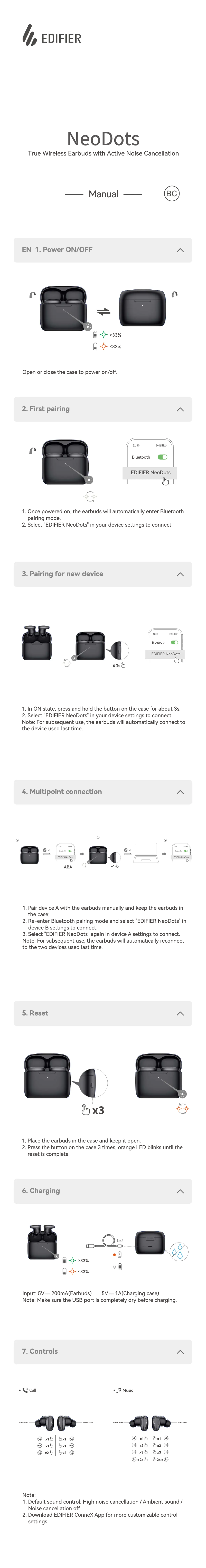 Page n°1 - Manuel utilisateur Edifier NeoDots