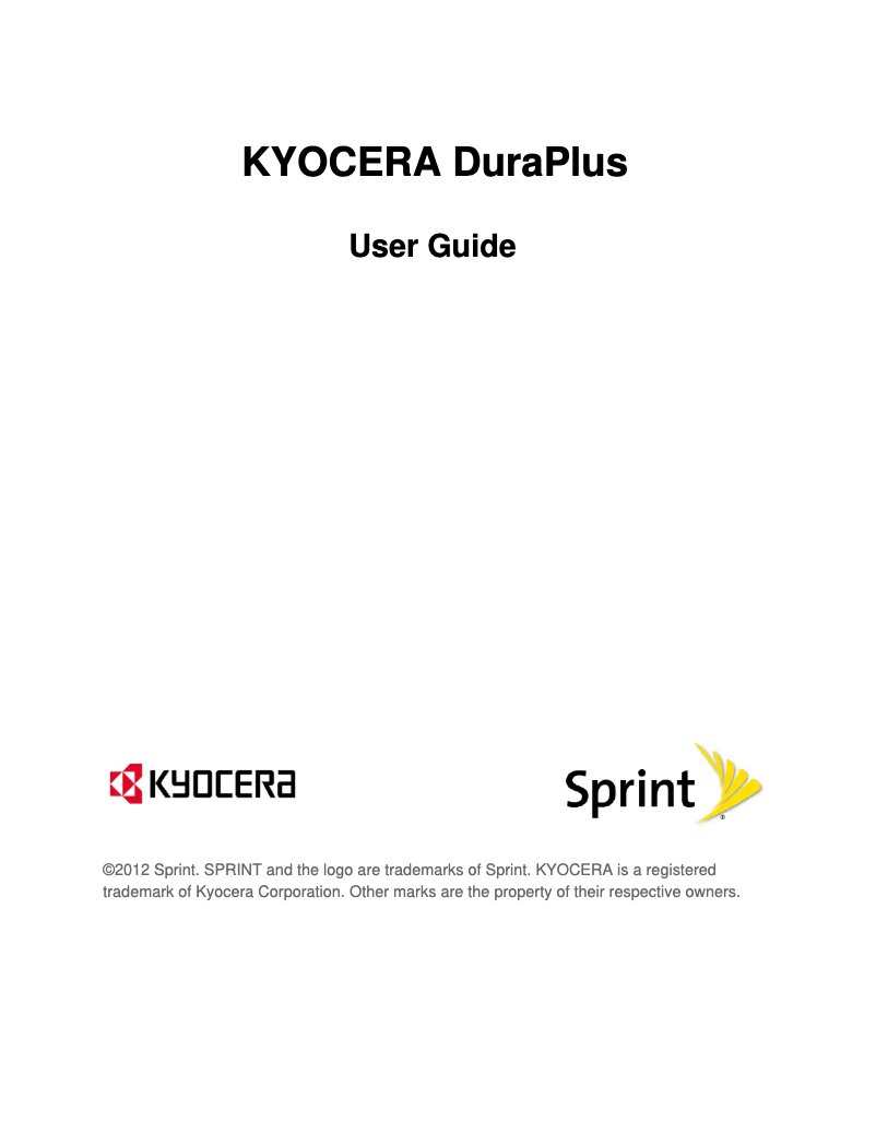 Page n°1 - Manuel utilisateur Kyocera DuraPlus E4233