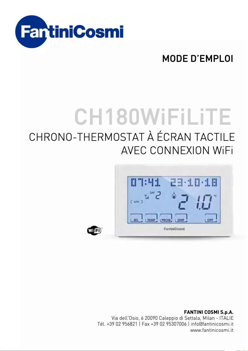 Image de la première page du manuel de l'appareil Intellicomfort CH180WIFILITE