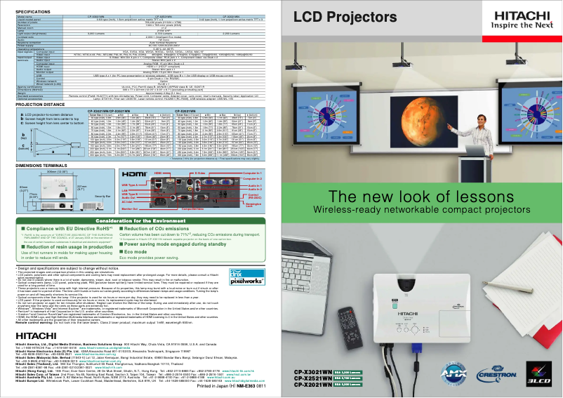 Page n°1 - Brochure Hitachi CP-X2521WN
