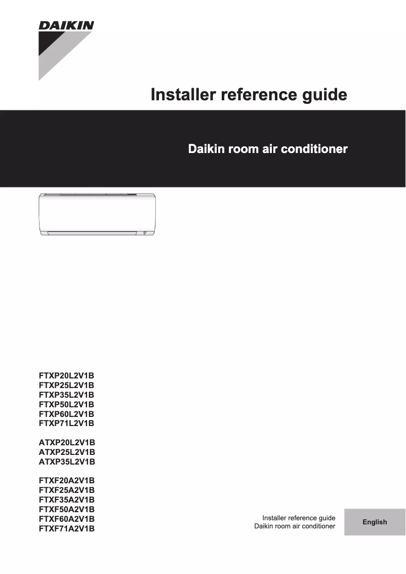 Page 1 de la notice Guide d'installation Daikin ATXP35L5V1B