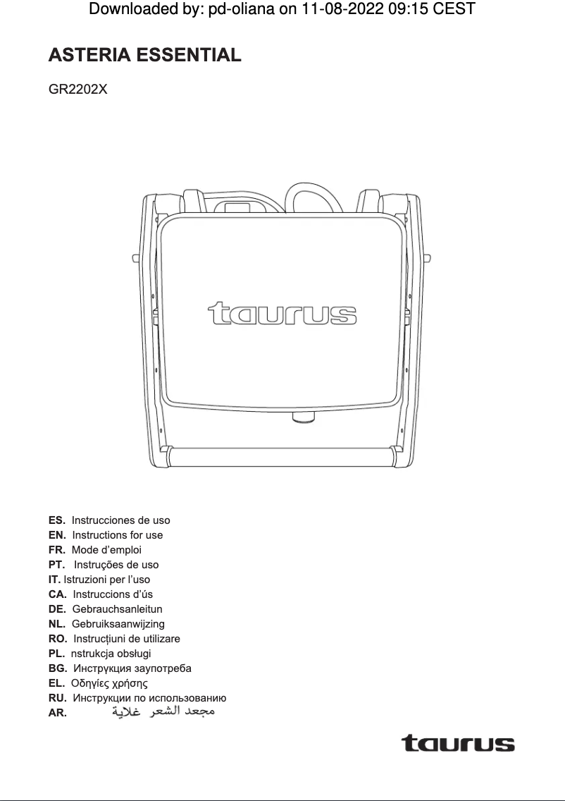 Image de la première page du manuel de l'appareil Asteria Essential