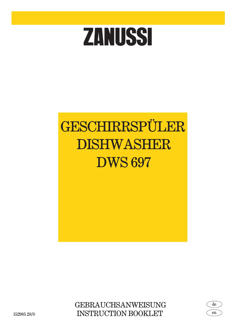 Page 1 de la notice Manuel utilisateur Zanussi DWS697S