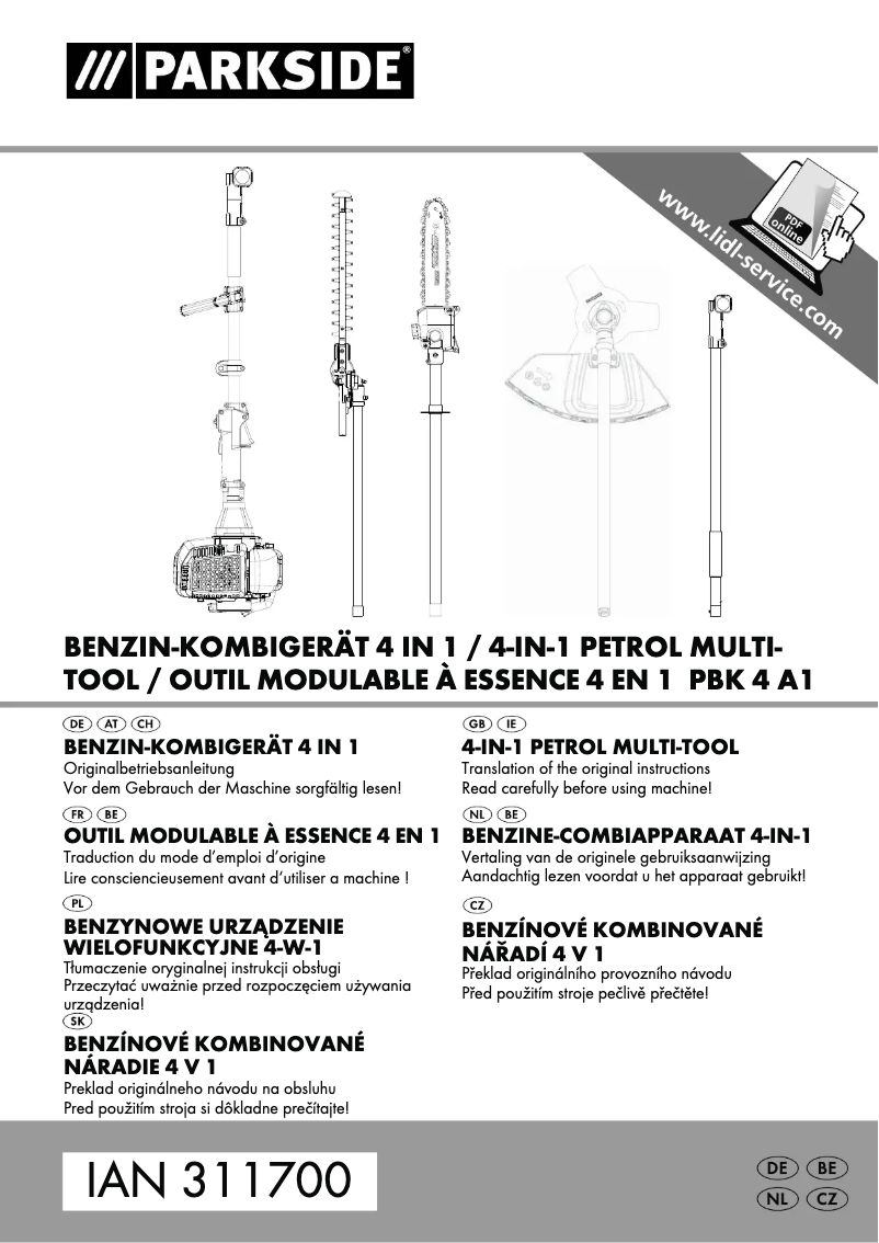 Page n°1 - Manuel utilisateur Parkside PBK 4 A1