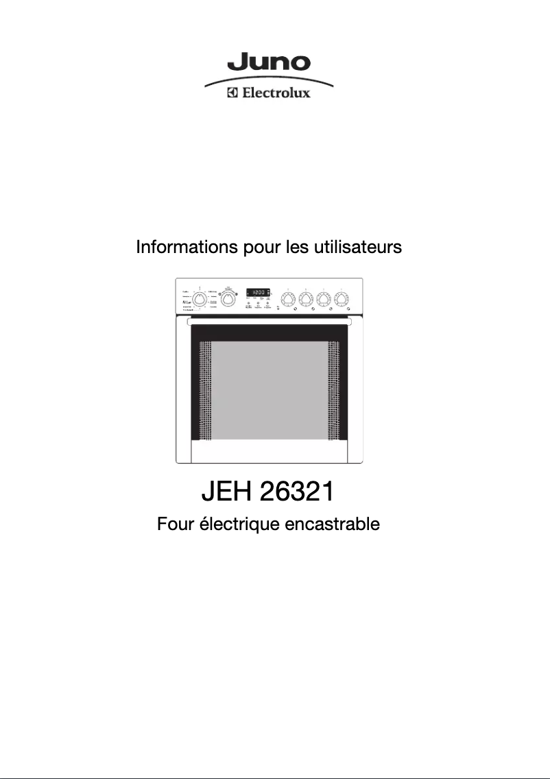 Page 1 de la notice Manuel utilisateur Juno Electrolux JEH26321E
