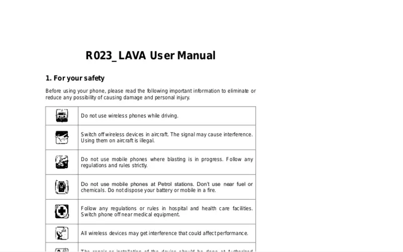 Page 1 de la notice Manuel utilisateur Lava Arc 4
