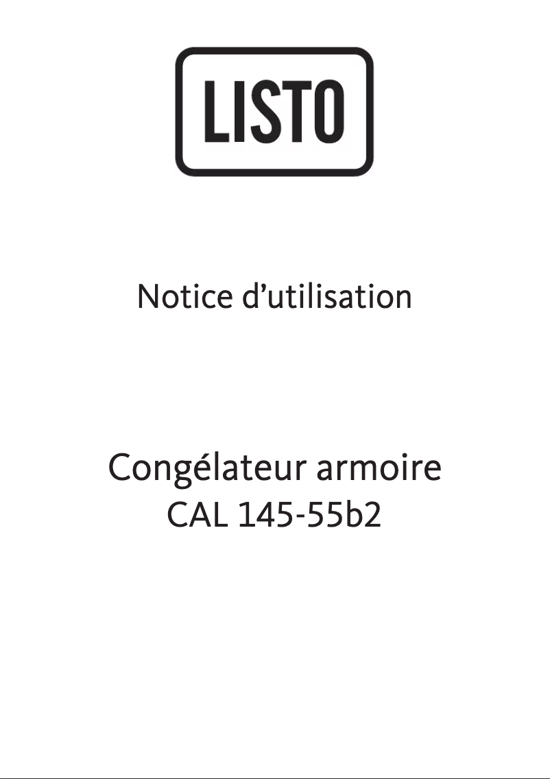 Page 1 de la notice Manuel utilisateur Listo CAL 145-55b2