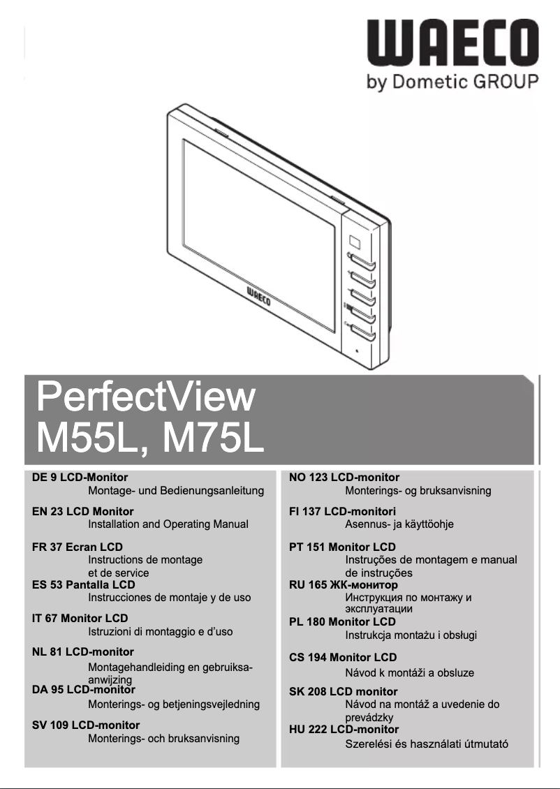 Page n°1 - Manuel utilisateur Waeco PerfectView M55L