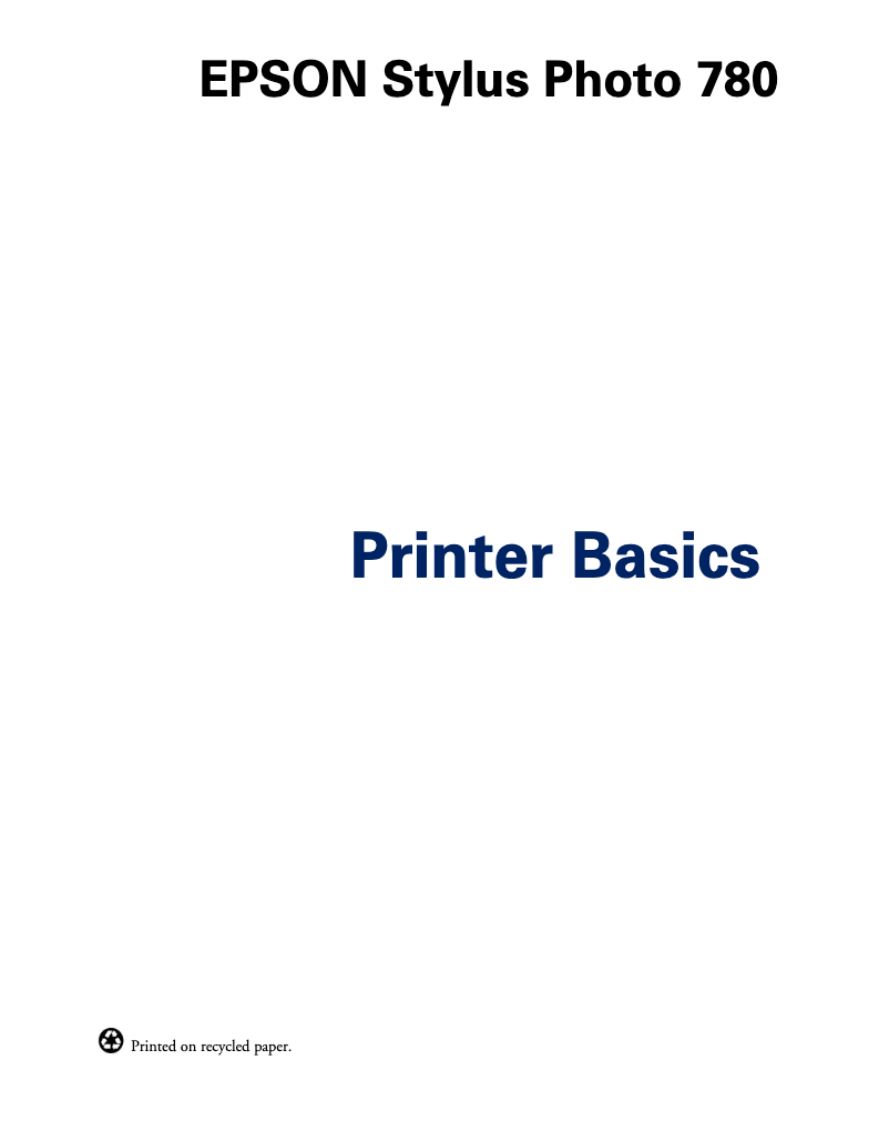 Página 1 del manual Manual de usuario Epson Stylus Photo 780