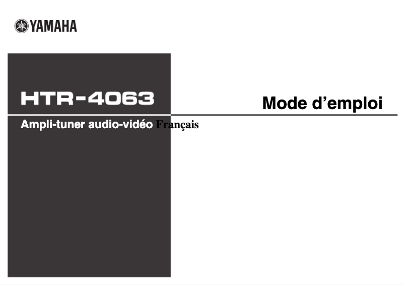 Image de la première page du manuel de l'appareil HTR-4063