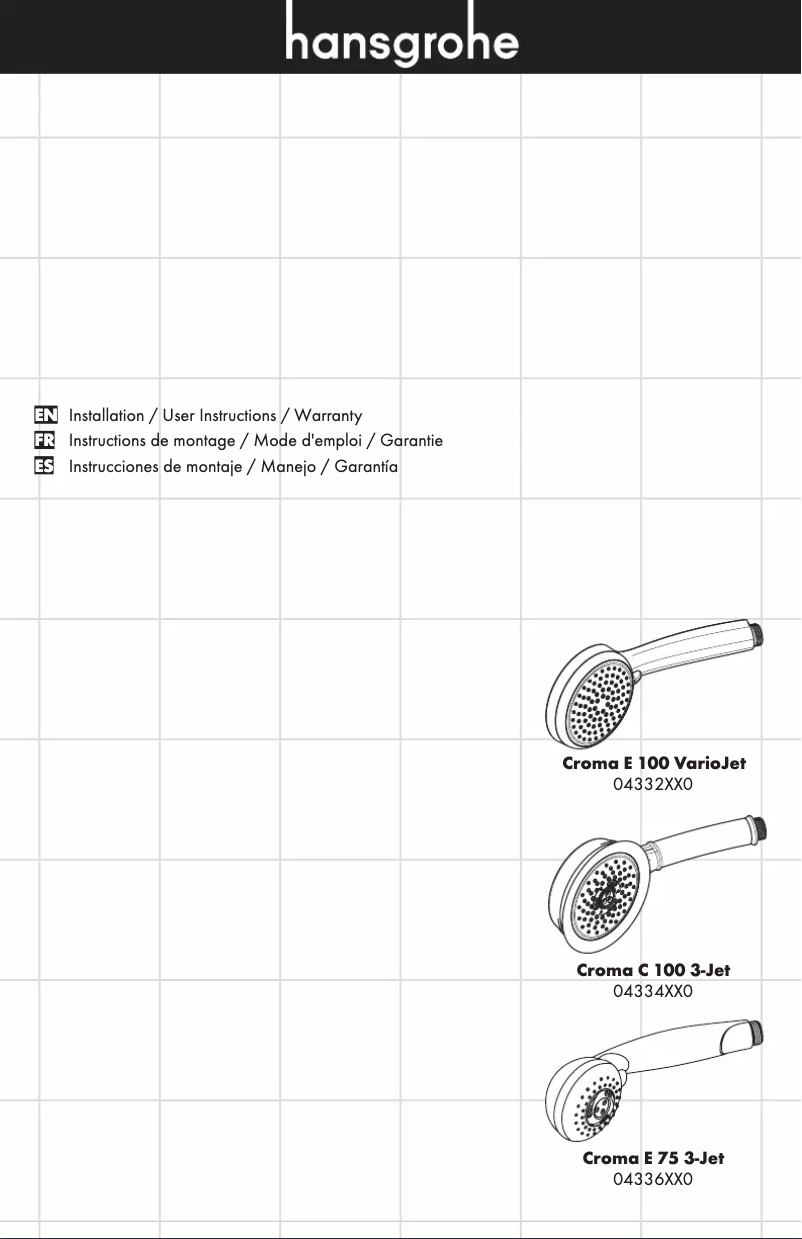 Página 1 del manual Manual de usuario Hansgrohe Croma C 100 3-Jet