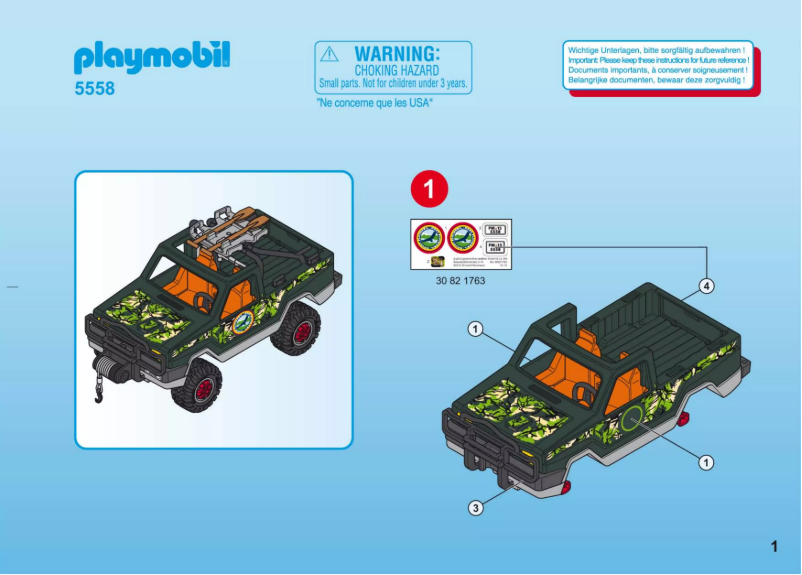 Page 1 de la notice Manuel utilisateur Playmobil Adventure Pickup Truck