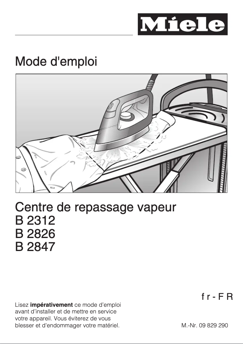 Page 1 de la notice Manuel utilisateur Miele FashionMaster B 2826