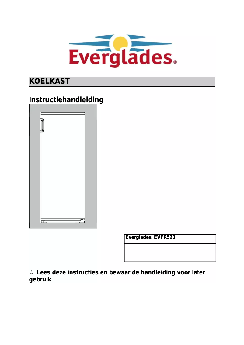 Page 1 de la notice Manuel utilisateur Everglades EVFR 520