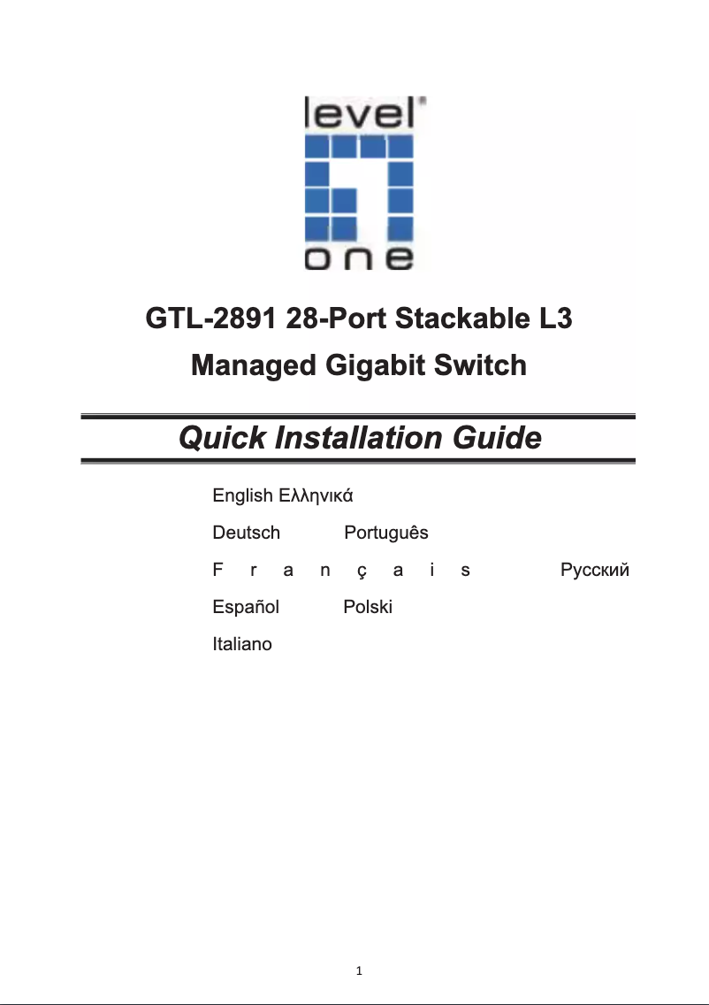 Page 1 de la notice Manuel utilisateur LevelOne GTL-2891