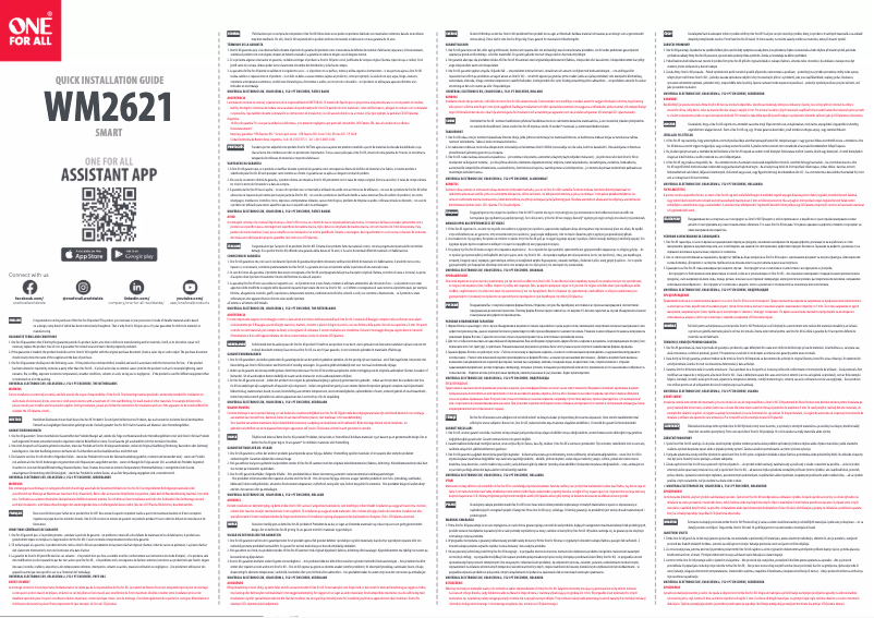 Page 1 de la notice Manuel utilisateur One for all WM 2621