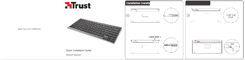 Page 1 de la notice Manuel utilisateur Trust Bluetooth keyboard 19043