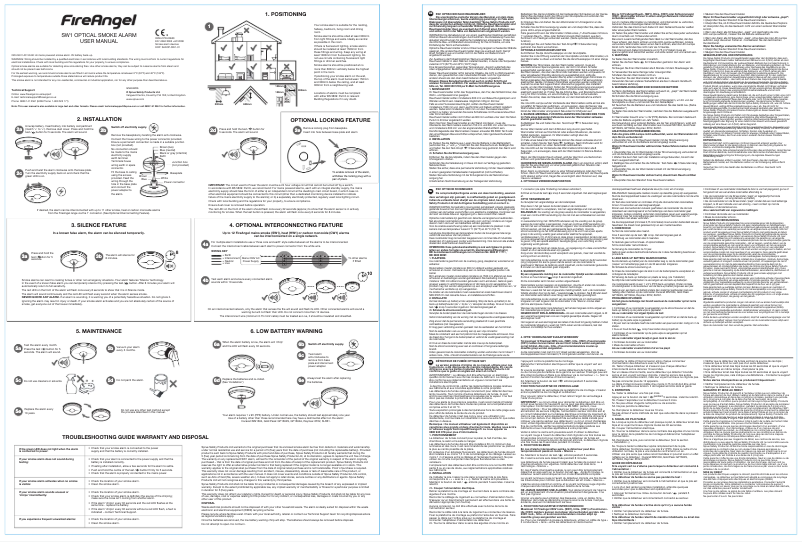 Page 1 de la notice Manuel utilisateur FireAngel SW1-EUT