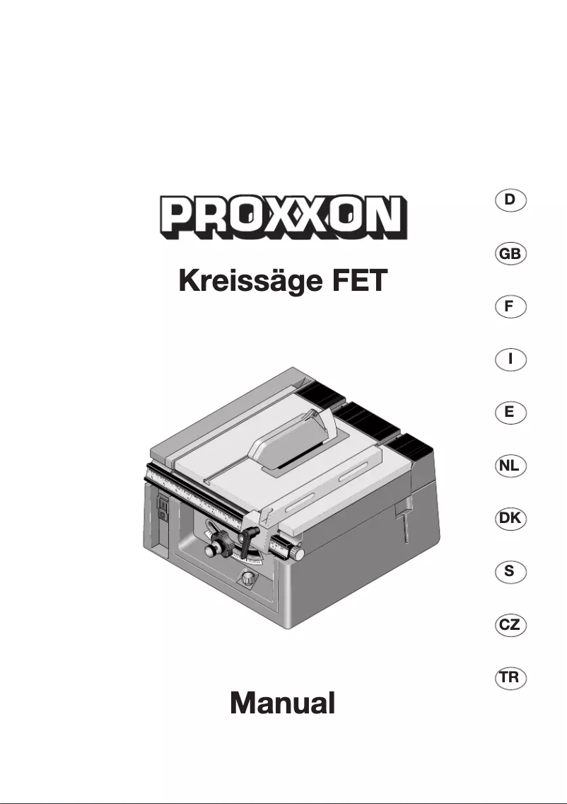 Page 1 de la notice Manuel utilisateur Proxxon FET