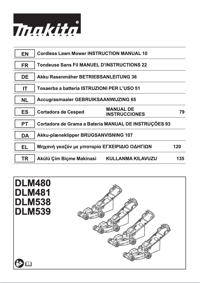 Page n°1 - Manuel utilisateur Makita DLM539CT2