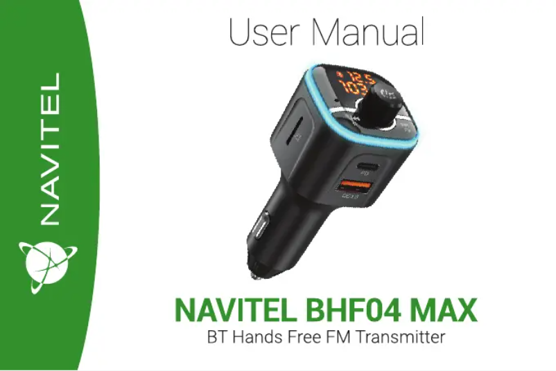 Page n°1 - Manuel utilisateur Navitel BHF04 Max