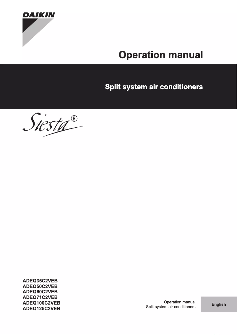 Page 1 de la notice Manuel utilisateur Daikin ADEQ50C2VEB
