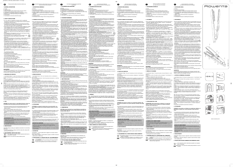 Page 1 de la notice Manuel utilisateur Rowenta SF7225 Double Liss