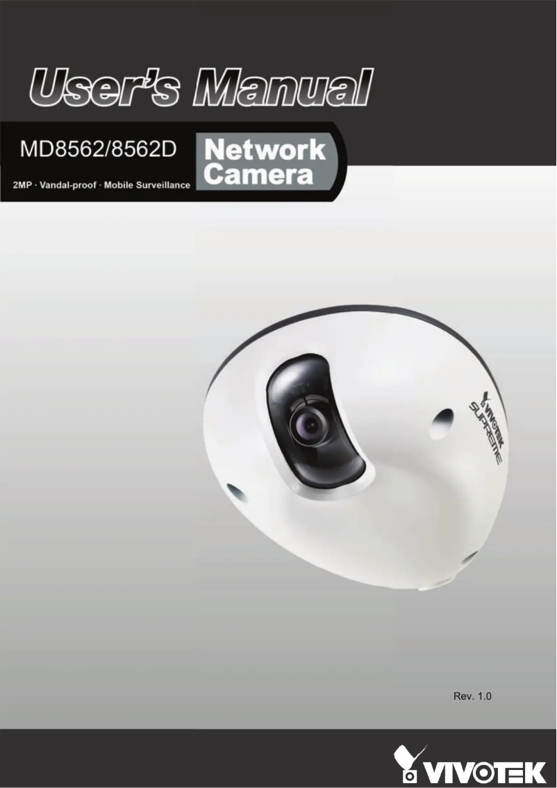 Page 1 de la notice Manuel utilisateur Vivotek MD8562