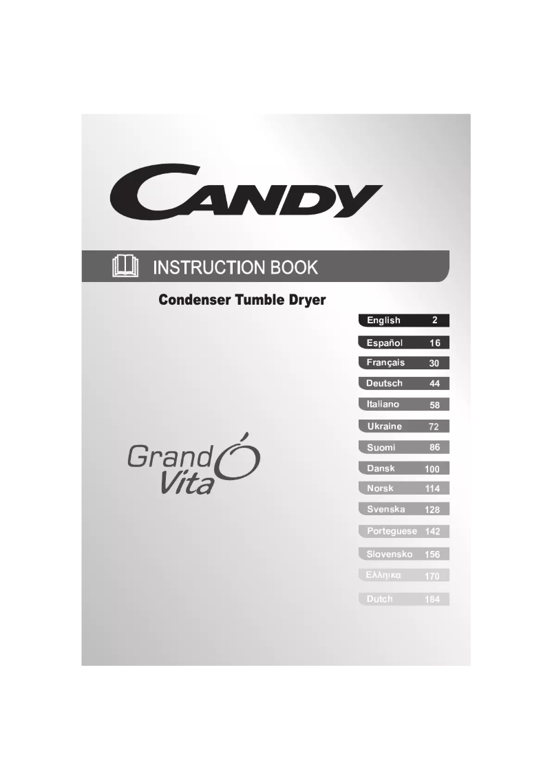 Page n°1 - Manuel utilisateur Candy GVC D813B-12