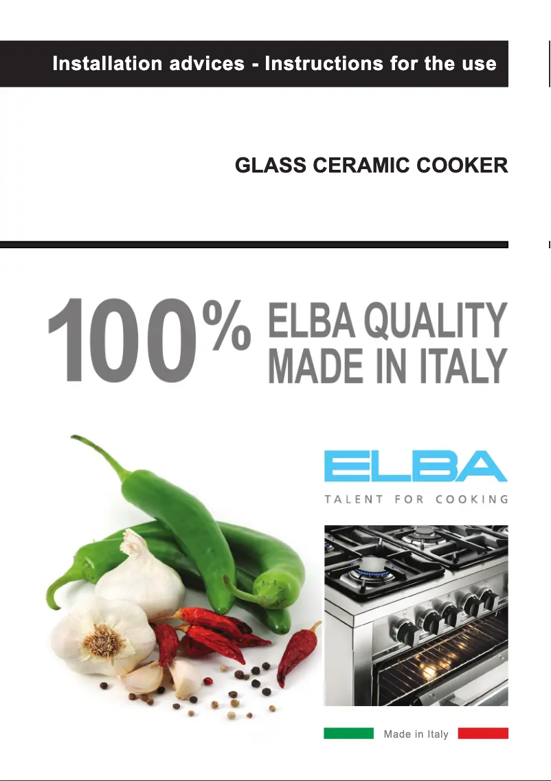 Page n°1 - Manuel utilisateur Elba Excellence EX 965 VM