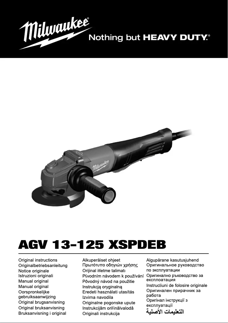 Page n°1 - Manuel utilisateur Milwaukee AGV 13-125 XSPDEB