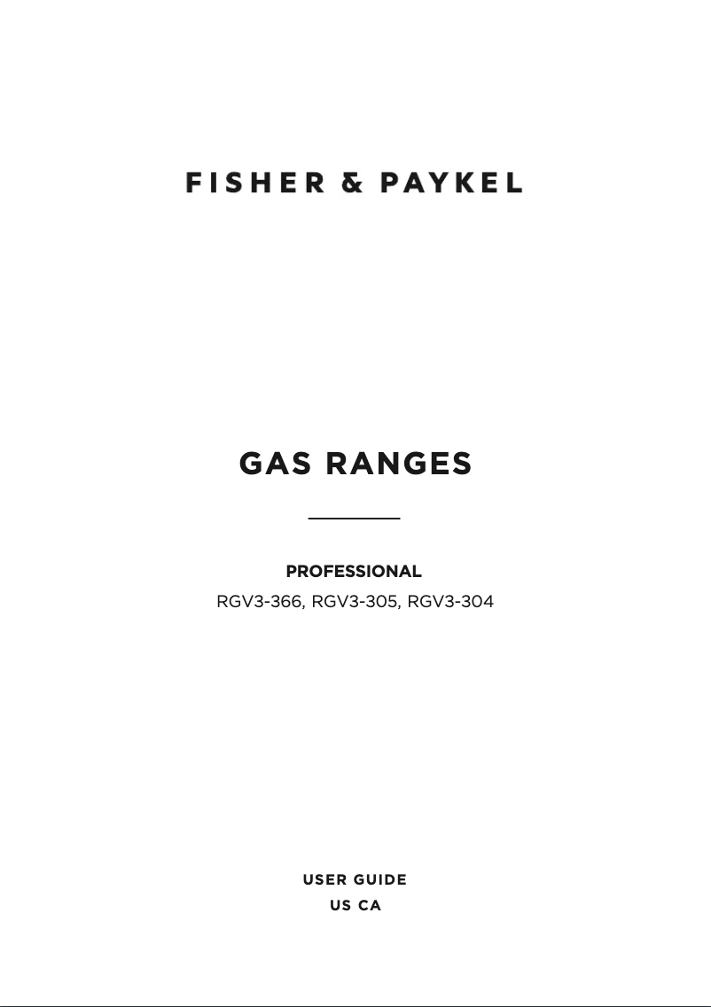 Page n°1 - Manuel utilisateur Fisher & Paykel RGV3-366-N
