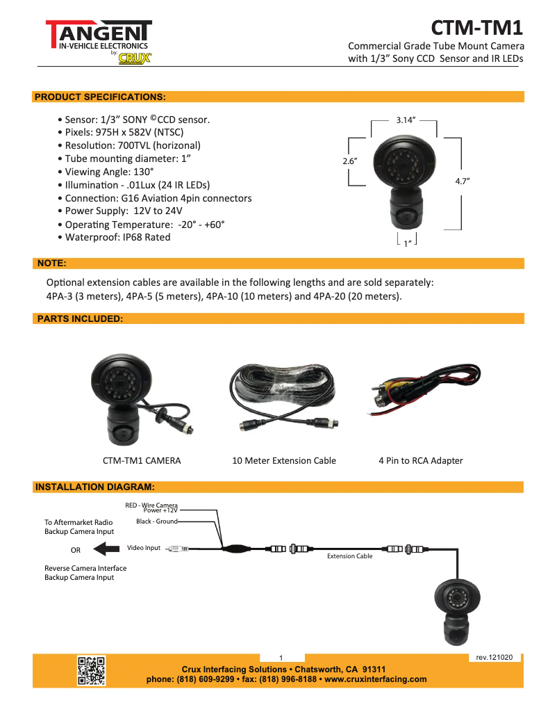 Page 1 de la notice Manuel utilisateur CRUX CTM-TM1
