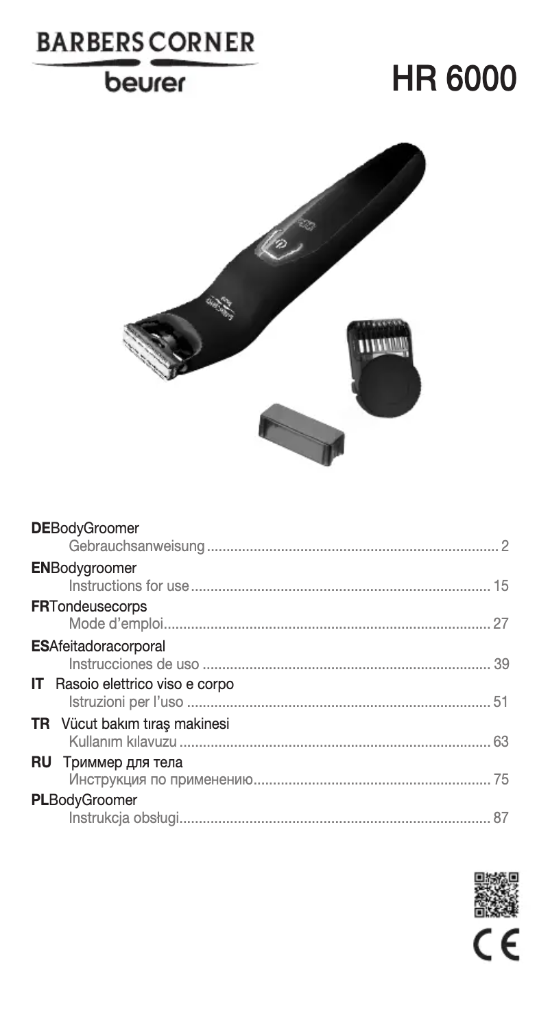 Page n°1 - Manuel utilisateur Beurer HR 6000